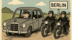 Dowcip: Stirlitz pędzi Mercedesem do Berlina...